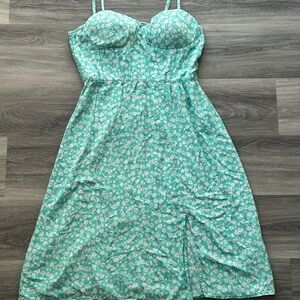Lily Rose Teal Floral Sundress